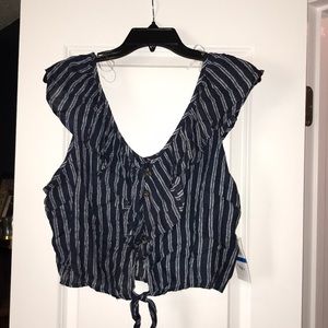 Blue sleeveless dress shirt